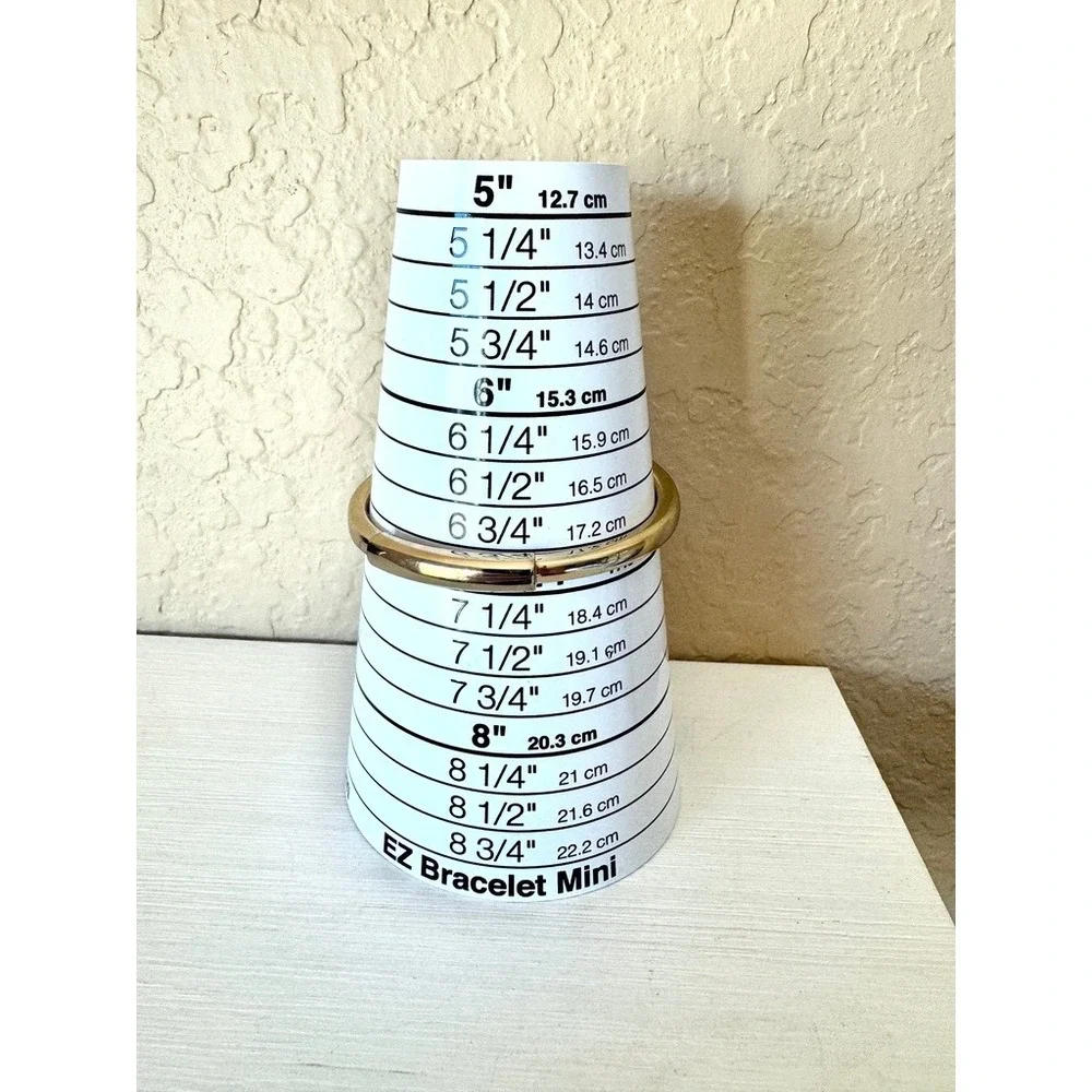 Gold‎ Tone Hinged Bangle Bracelet Tubular Minimalist Stackable 7